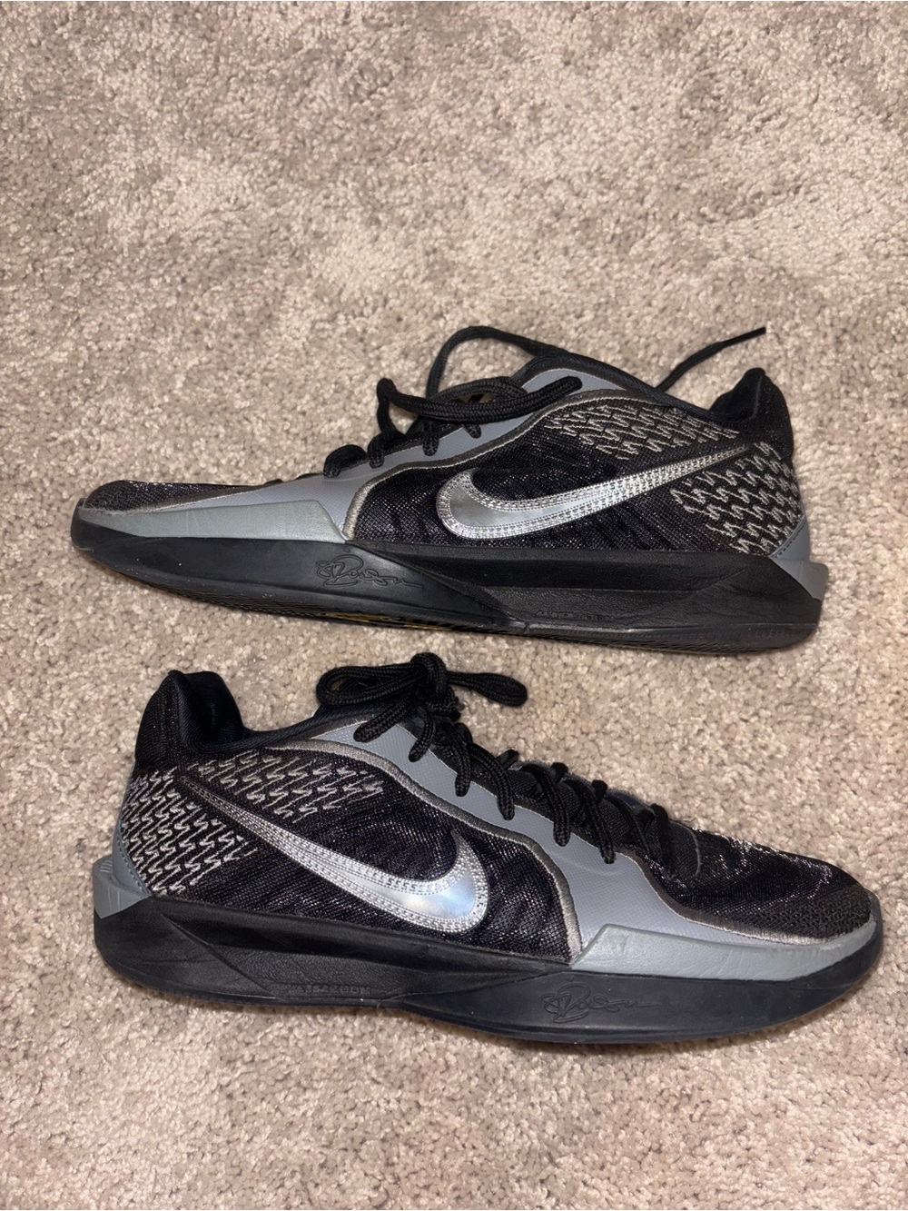 Nike Sabrina 2 ‘Mirrored’ Black Silver Basketball Shoes - Size W 8.5 / M 7
